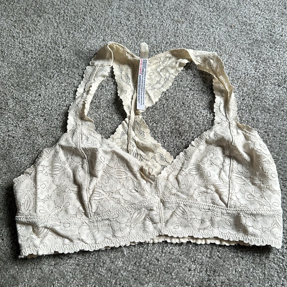 Five free people lace bras, size large- in pink, ivory, rust, black and gray - Picture 2 of 3